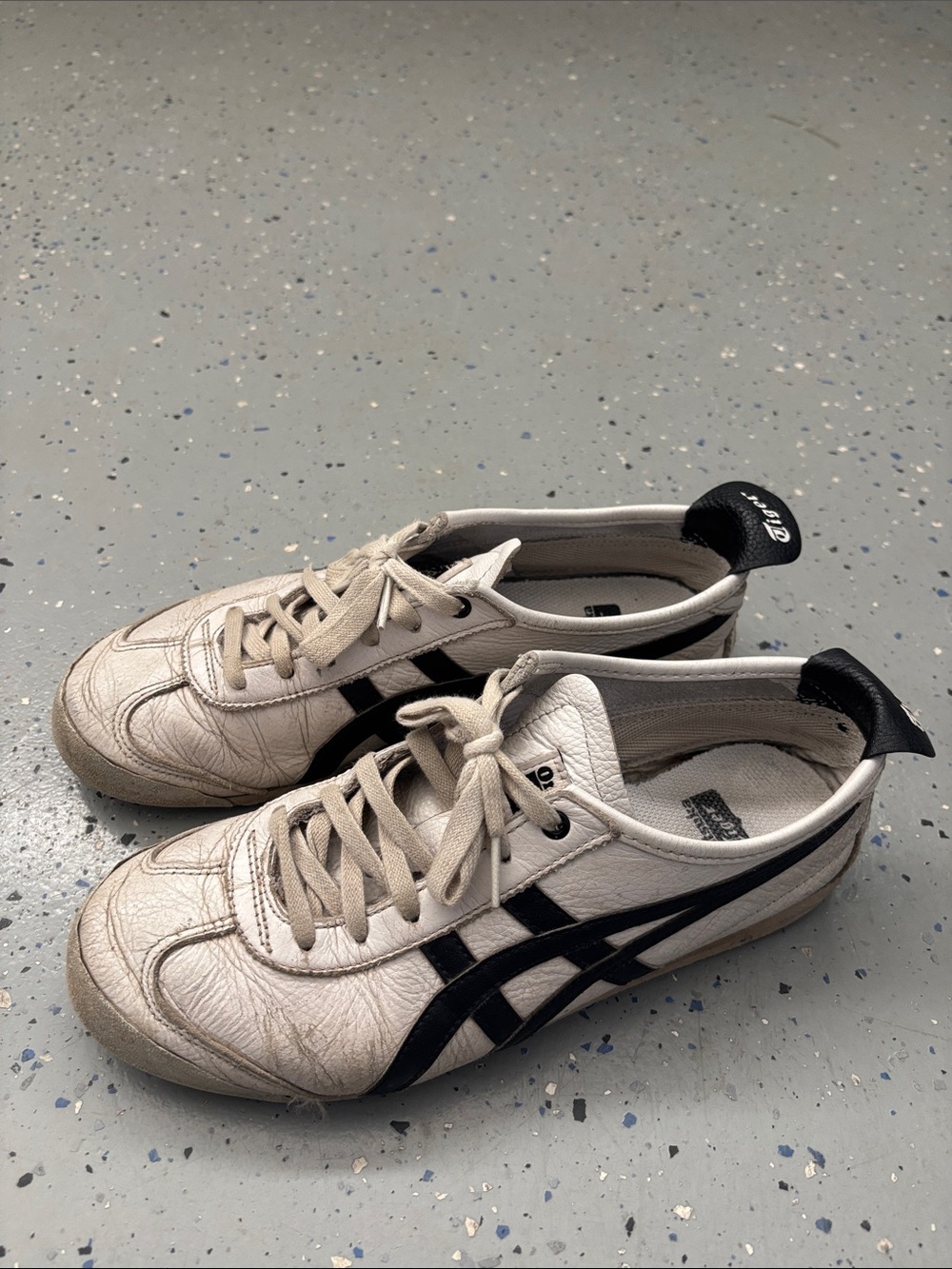 Onitsuka Tiger by Asics Women's White Sneakers with Black Stripes